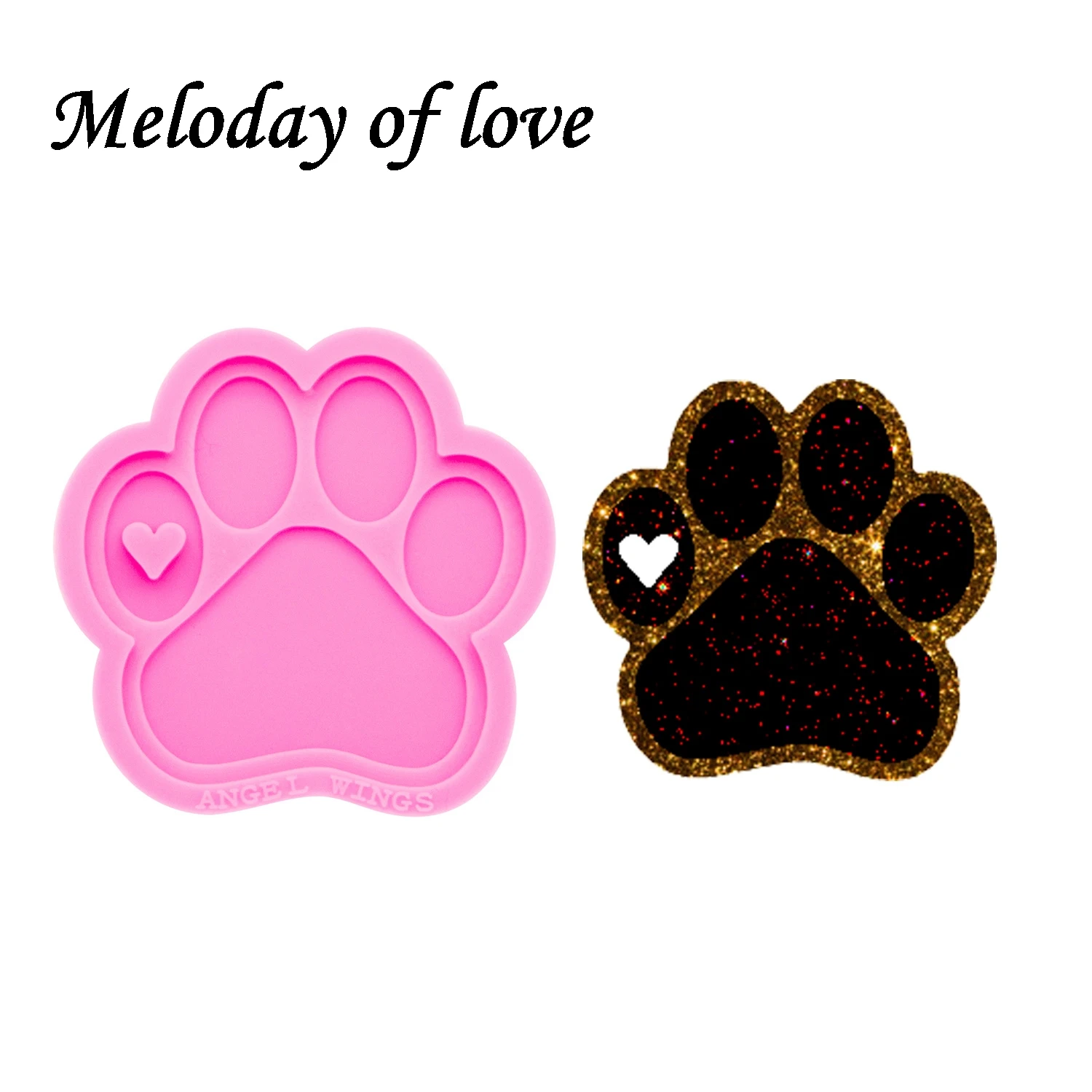 Блестящие Love Bear paw формы для брелков DIY собака ноги эпоксидная модель смолы брелки