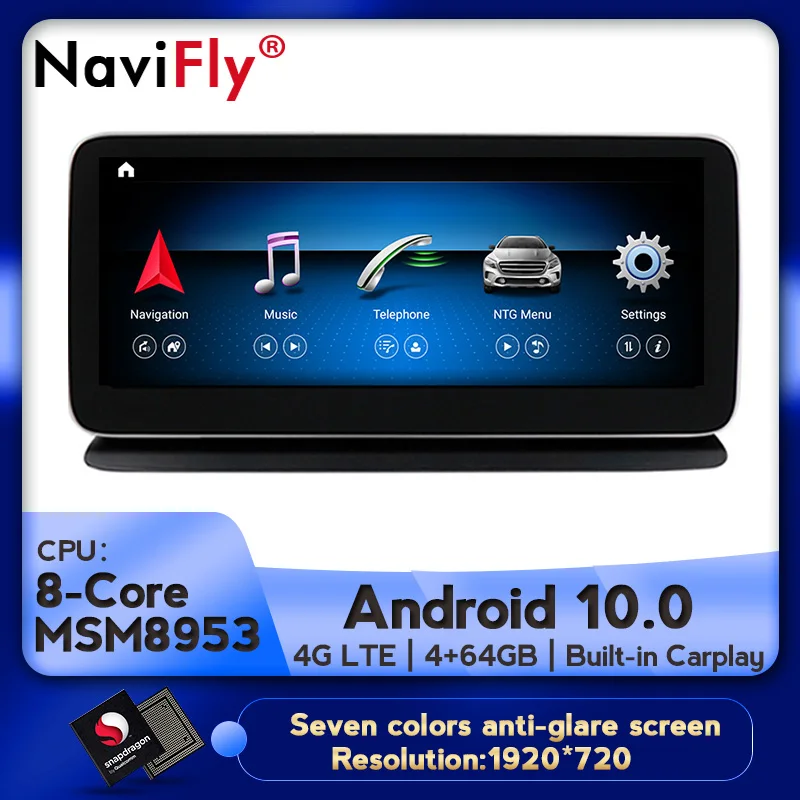 Автомобильный мультимедийный DVD проигрыватель NaviFly экран 10 25 дюйма IPS Android 0 8 ядер