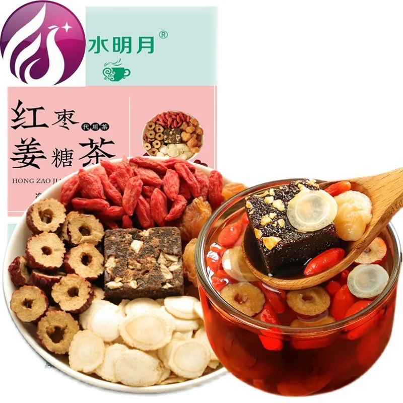 

Brown Sugar Ginger Tea, Female Qi and Blood Conditioning, Brown Sugar, Longan, Red Dates, Wolfberry Tea