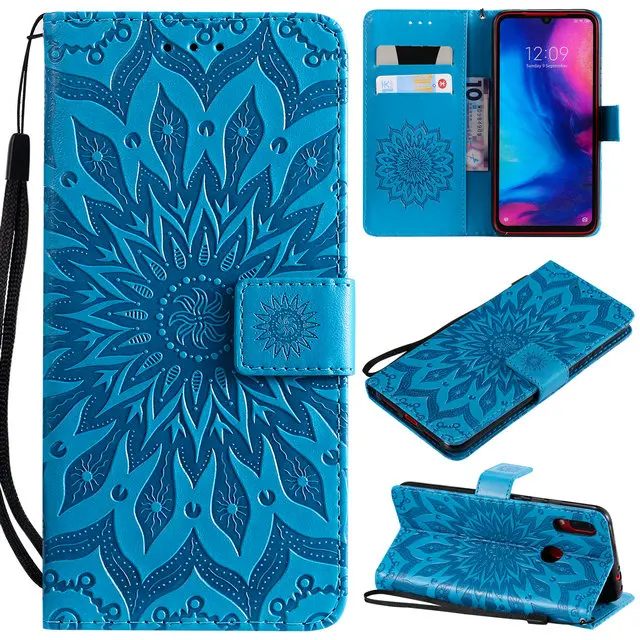 Blue A Чехол-книжка для Redmi 7 Note7, чехол для Xiaomi Redmi Note 7, роскошный 3D бумажник с тиснением, кожаный чехол для Redmi Note 8 Pro, 8A 7 S, чехол - Цвет: Blue A