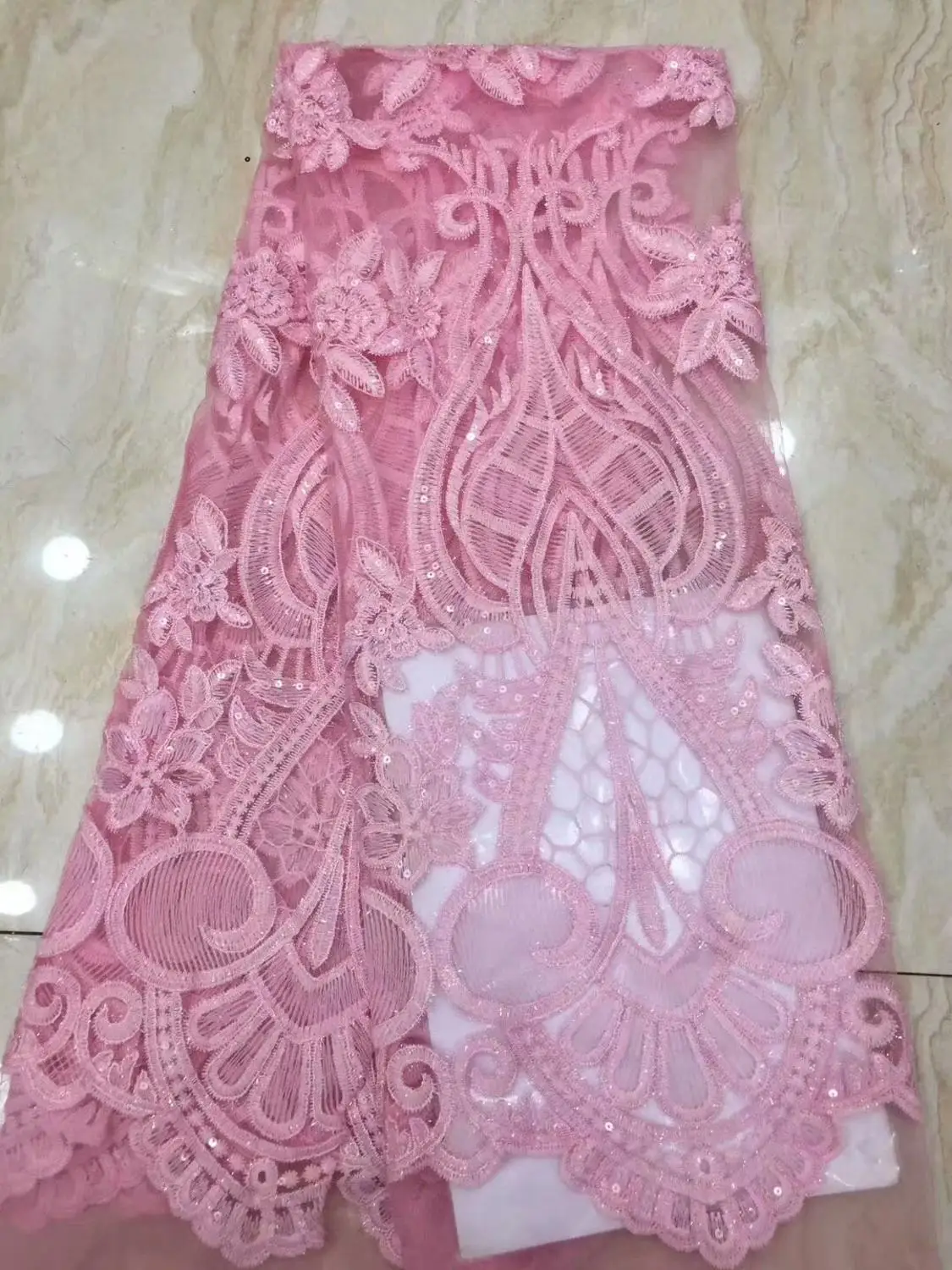 wholesale price African Guipure lace very neat embroidery Nigerian cord fabric with sequins high quality 5 yards FFD109 | Дом и сад