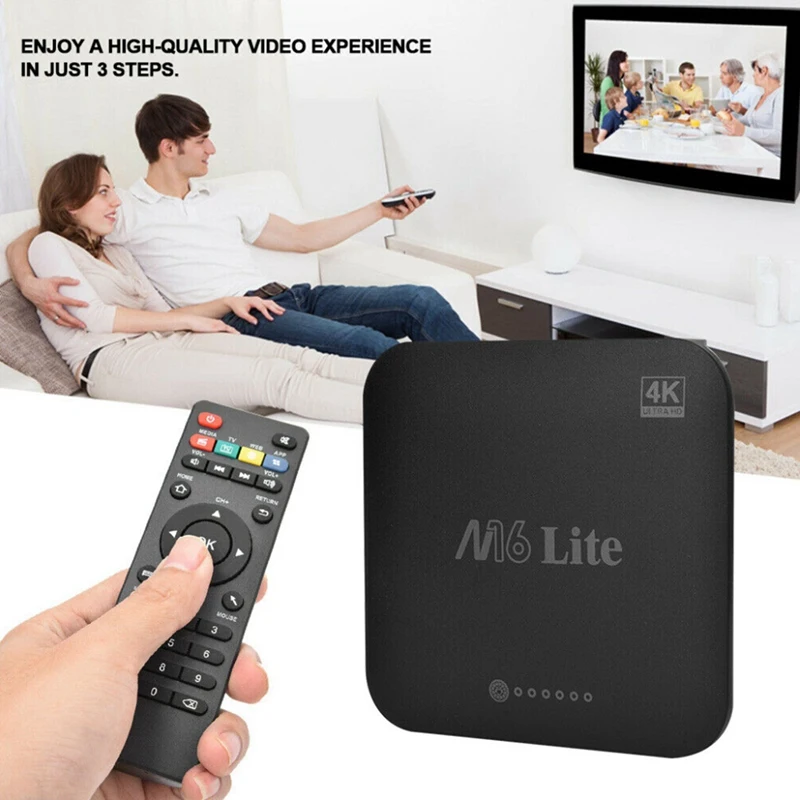 M16 Lite Android Smart Tv Box 1G Ddr3 8G Emmc Rom телеприставка 4K 3D H.265 Wifi медиаплеер ТВ приемник Us
