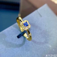 kjjeaxcmy fine jewelry s925 sterling silver inlaid natural sapphire new girl noble ring support test chinese style with box