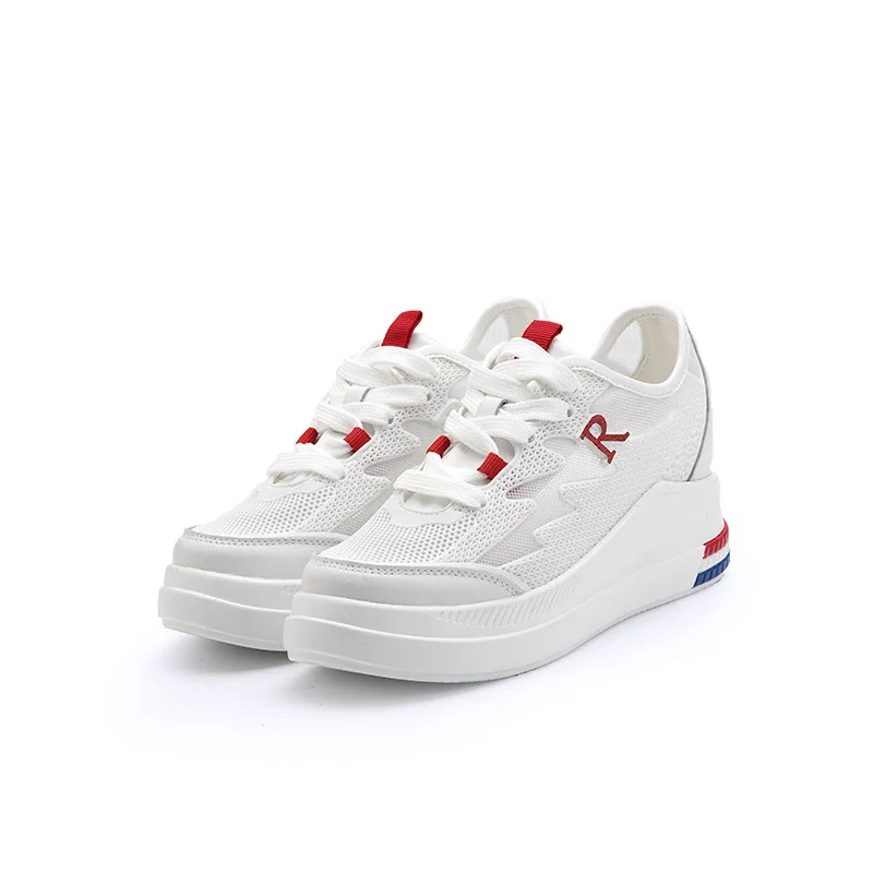 

Summer New Hollow Mesh Shoes Breathable Sneakers Thick Increased Mesh Shoes