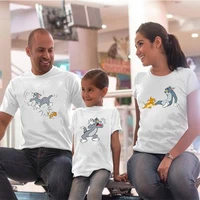 parents and children cute family look two dimensional slim fitting unisex t shirt 2021 ulzzang aesthetic comfortable family sets