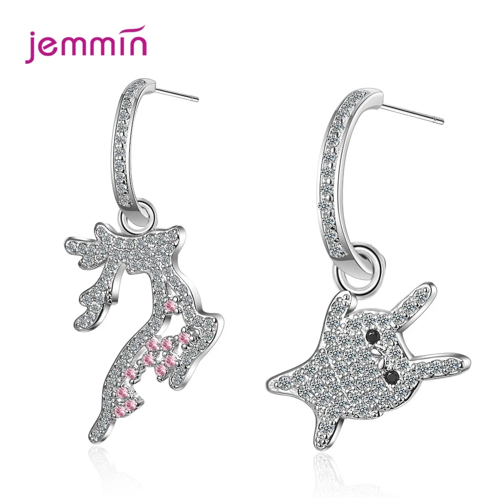 Женские серьги в виде животного с большим кроликом для женщин и девочек чистое CZ