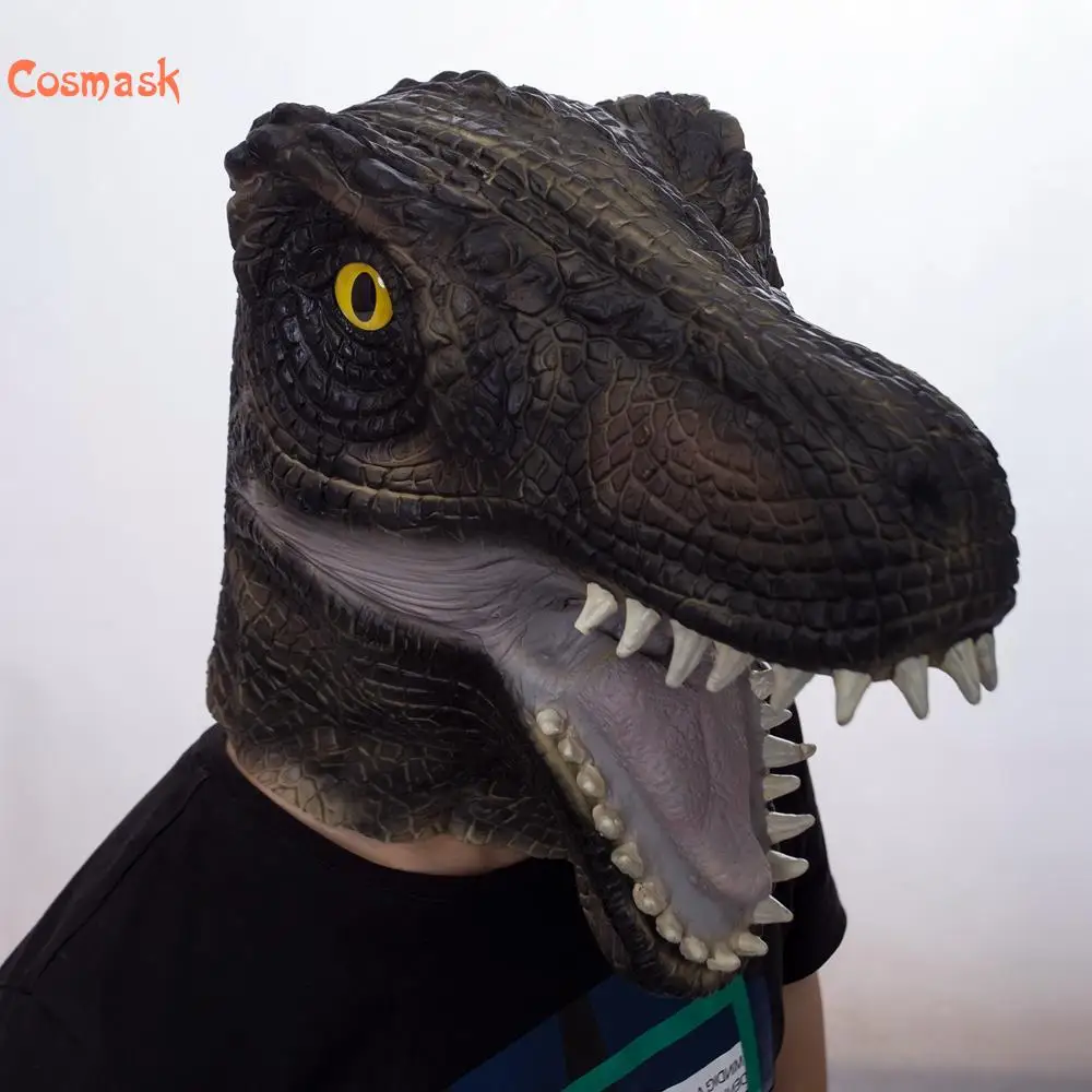 Cosmaskハロウィン恐竜ラテックスマスクジュラ紀世界コスプレマスク大人動物衣装イブニングパーティーメイクアップ再生マスク Leather Bag