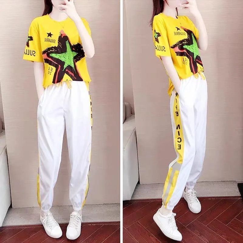 

Sports Suit Women's 2021 Summer New Fashion Western Style Loose Korean Version Slim Casual Two-piece Suit