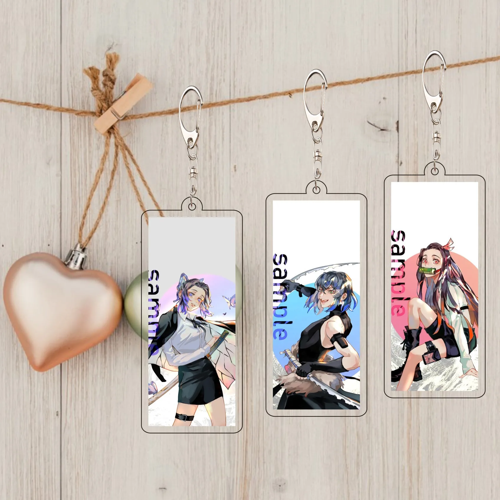 

Demon Slayer Anime Characters High Quality Acrylic Creative Keychain Accessories Boy Girl Charm Pendant Keyring Otaku Fans Gift