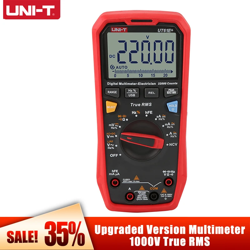 

Цифровой мультиметр, профессиональный тестер емкости, сопротивления, переменного/постоянного тока, функция True RMS