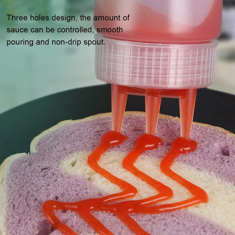 Бутылка с 3 отверстиями 800 мл бутылка закрученной крышкой пищевой пластик кетчуп