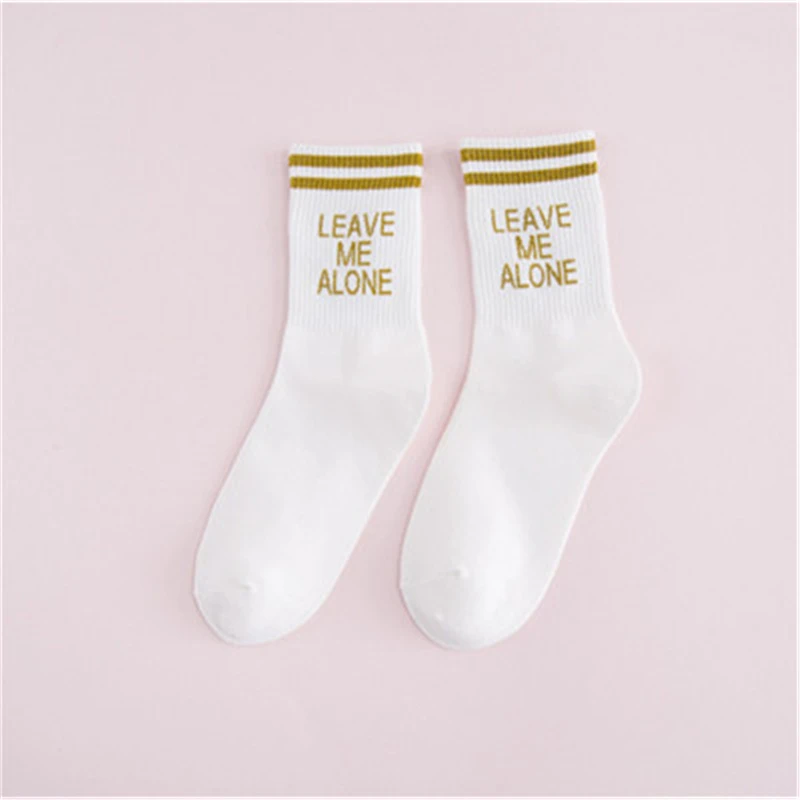 Alone Yellow Харадзюку крутые скейтборды короткие радужные полосатые носки художественные женские мужские модные белые хлопковые петухи хипстерские цветные заниженные носки женские - Цвет: Alone Yellow