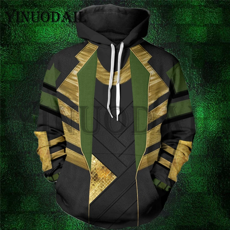 YINUODAIL супергерой Loki мужская толстовка с капюшоном Мстители 3D Толстовка Хэллоуин