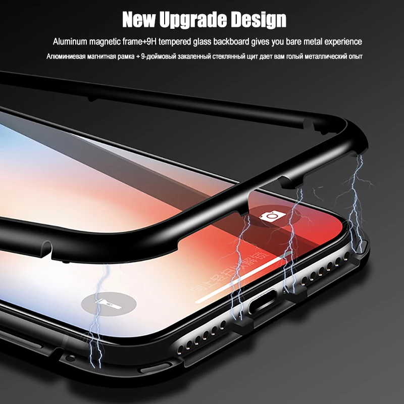 Магнитный адсорбционный чехол для телефона для iPhone 11 11 Pro Max XS XR закаленное стекло магнит флип-чехол для iPhone 8 8 Plus 6 6S