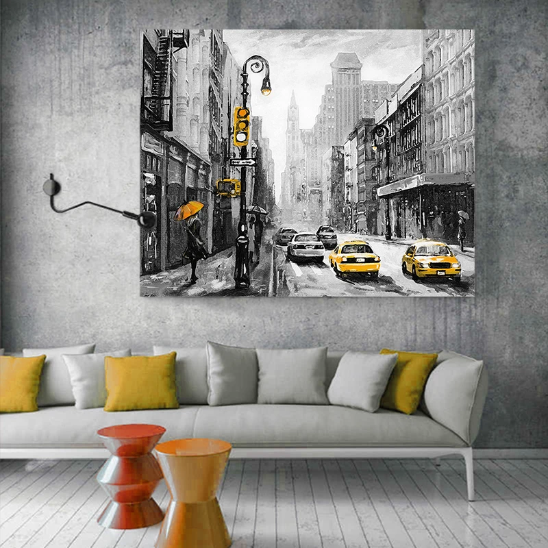 Красная пара зонтиков любовь город пейзаж Картина по номерам абстрактные