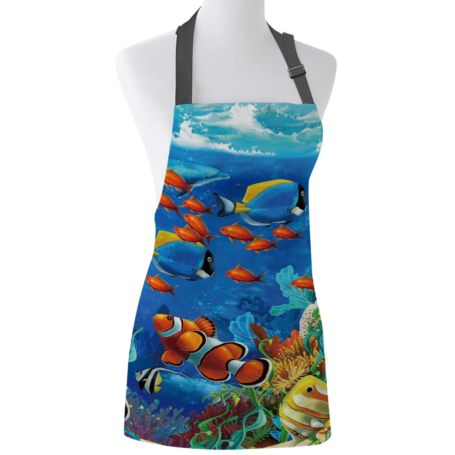 Tophome кухонный фартук мультяшный подводный мир клоун рыба кораллового рифа