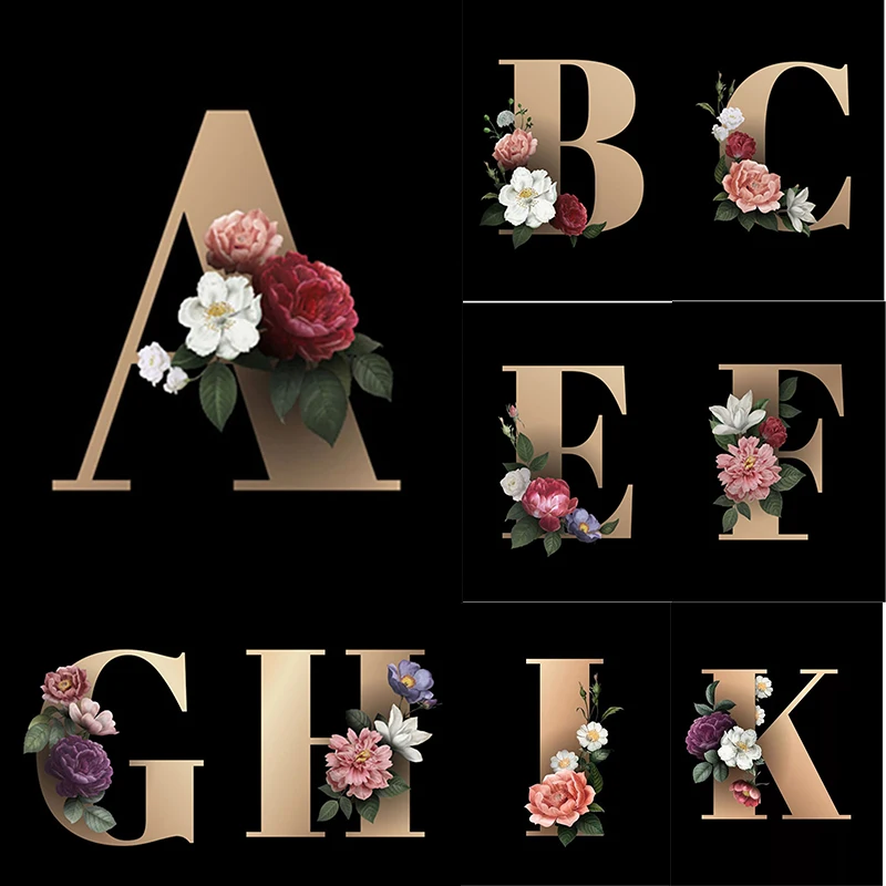 

DIY 5D Diamond Painting Full Round Square Resin Mosaic Diamond Embroidery Cross Stitch Kits Art Letter with Flowers