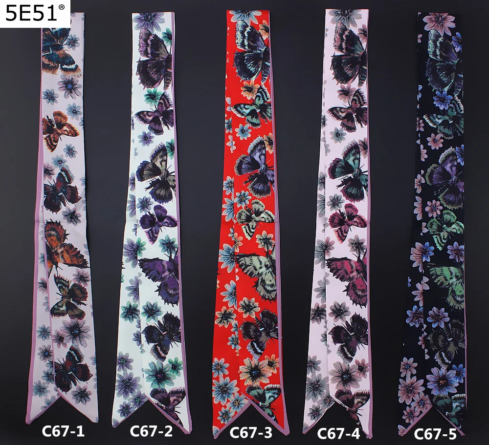 Женский шарф из натурального шелка с ладана бабочкой цветами и растениями | Дом