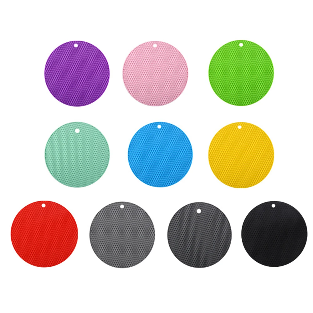 

Круглый термостойкий силиконовый коврик, подставки под чашки для напитков, нескользящий держатель для кастрюль, настольные аксессуары