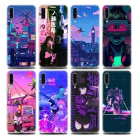 vaporwave glitch anime clear phone case for samsung a70 a70s a40 a50 a30 a20e a20s a10 a10s note 8 9 10 plus soft silicon