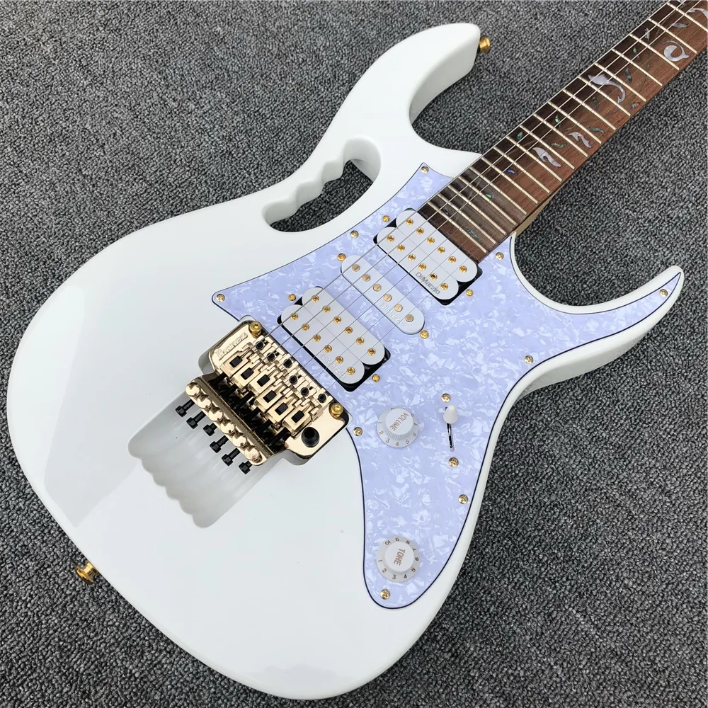Белая 6 струн электрическая гитара Древо жизни вставки 21 до 24 Лады волнистый 2020 OEM