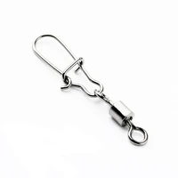 50pcs 2 3 4 6 8 10 12 14 fishing connector pin bearing rolling swivel stainless steel with snap fishhook lure tackle
