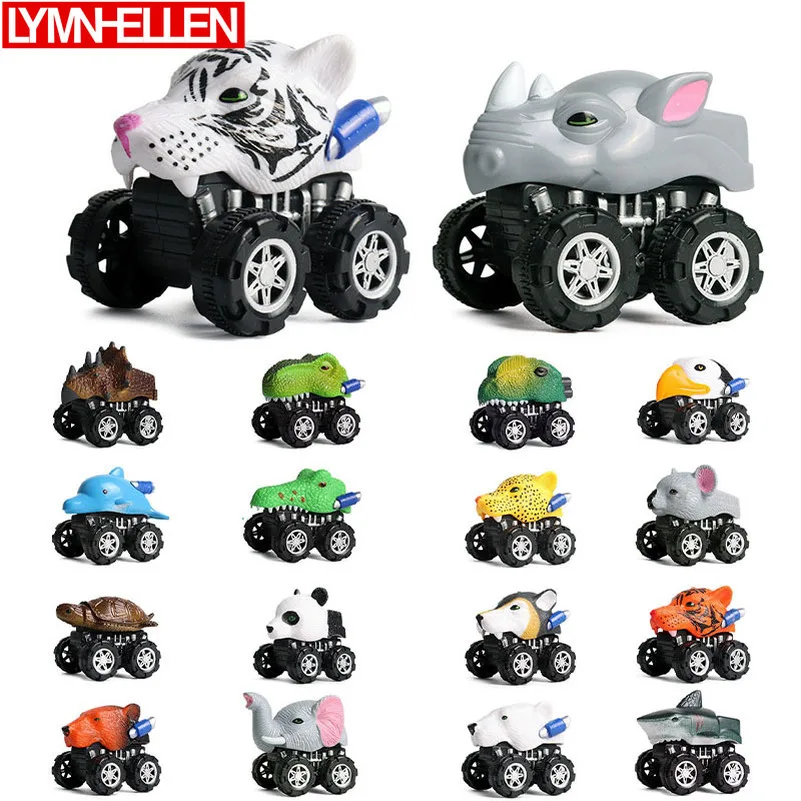 

18 Pcs Latest Tyrannosaurus Dinosaur Wild Animal Marine Life Pull Back Racing Small Car Children Kids Boy Collection Toys Gifts