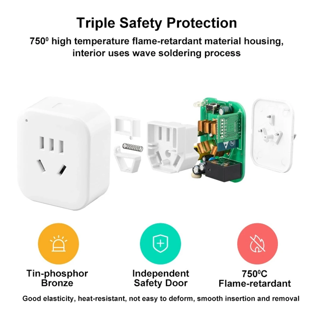 Wifi Smart Power Plug Outlets Mini AU электрическая розетка мониторинг энергии 15A голосовой