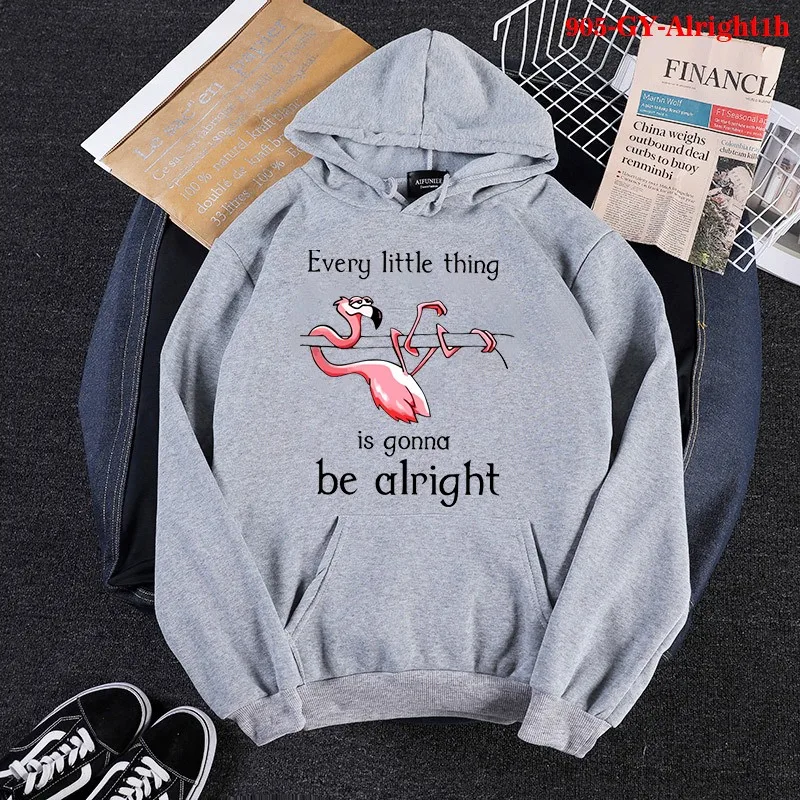 

Every Little Thing Is Gonna Be Alright Print Hoodie Oversize Hoodies Harajuku Women Fashion Funny Sweatshirt Graphic Woman Tops