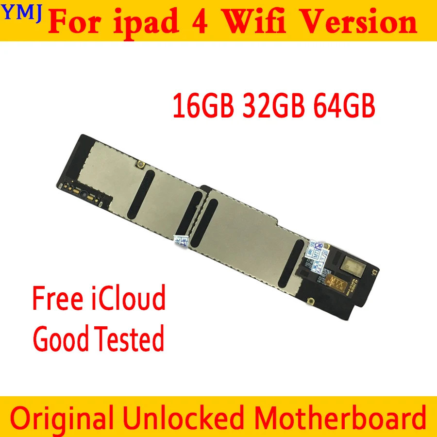 Бесплатный iCloud для iPad 4 материнская плата с полным чипом Оригинальный
