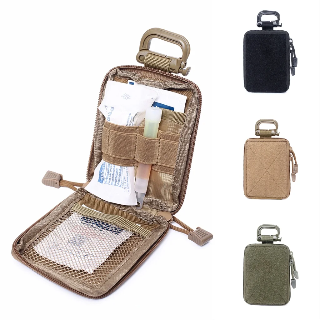 Bolsa táctica EDC Molle, organizador médico, Kit militar de primeros auxilios, bolsillo pequeño, accesorios de caza al aire libre, cinturón, riñonera
