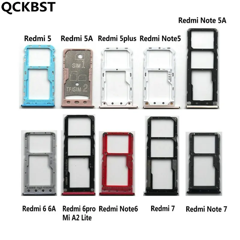 1 шт. новый слот для Sim карты держатель лоток адаптер части Xiaomi Redmi 5 5A 5plus 6 6A 6pro Mi A2