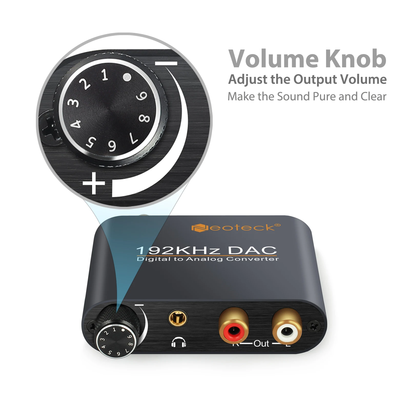 192 кГц ЦАП цифро-аналоговый аудио конвертер с регулятором громкости оптический