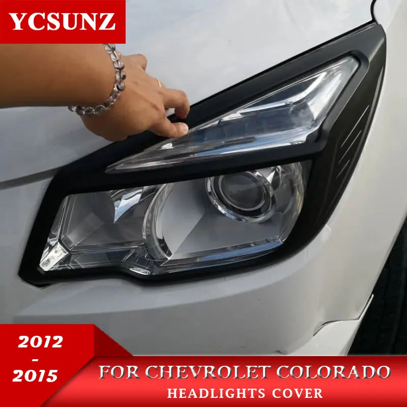 Черный чехол для фар из АБС пластика Chevrolet Колорадо Holden Chevy 2012 2015|headlight cover|headlights