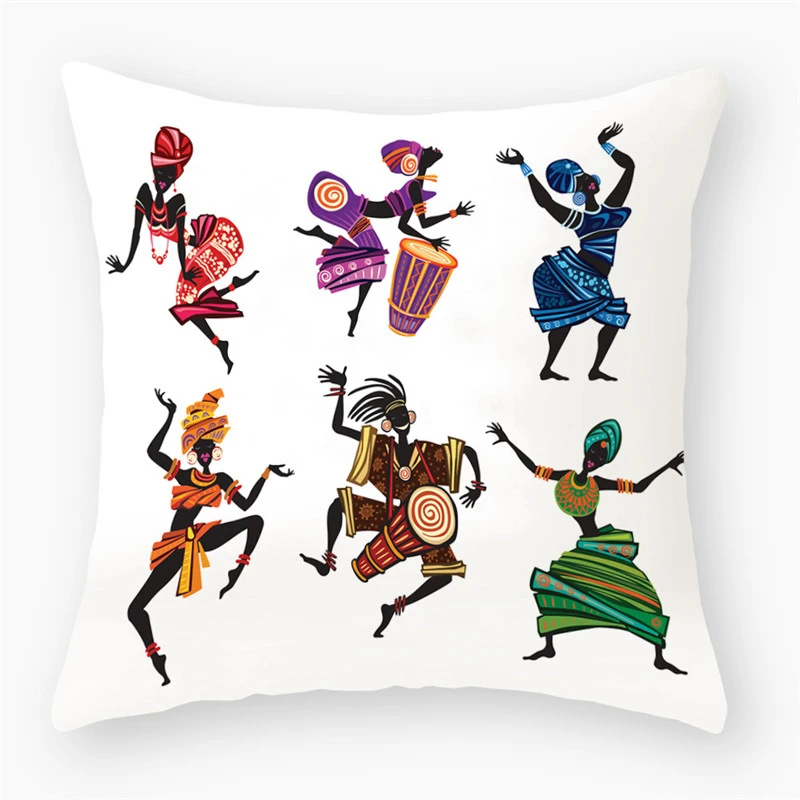 

African Style Pattern Sofa Decorative Cushion Cover Pillow Pillowcase Polyester 45*45 Throw Pillow Home Decor Pillowcover 40891