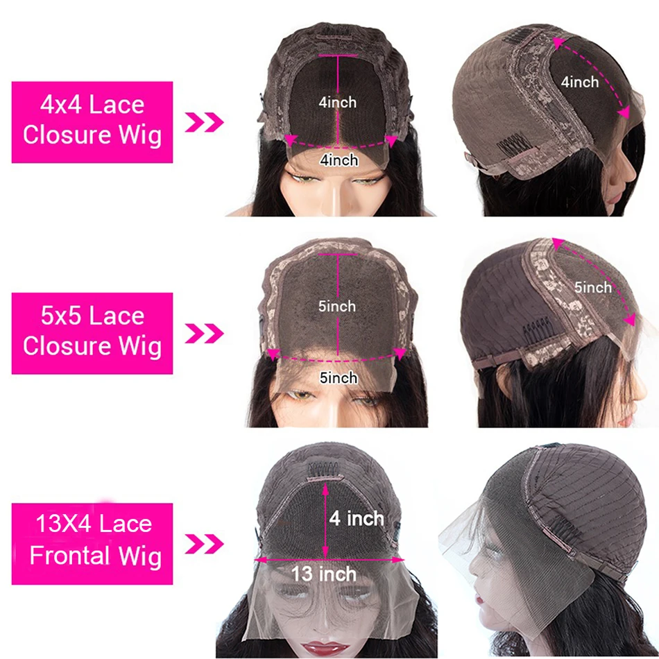 

34 Inch Bone Straight Human Hair Wig 5x5 Lace Closure Wigs Peruvian 4x4 Closure Wig Pre Plucked 150 Remy13x4 Lace Front Wigs