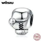 WOSTU оригинальные подвески из серебра 925 пробы для боксерских перчаток, браслет с кулоном для женщин и мужчин, модные ювелирные изделия CQC1325