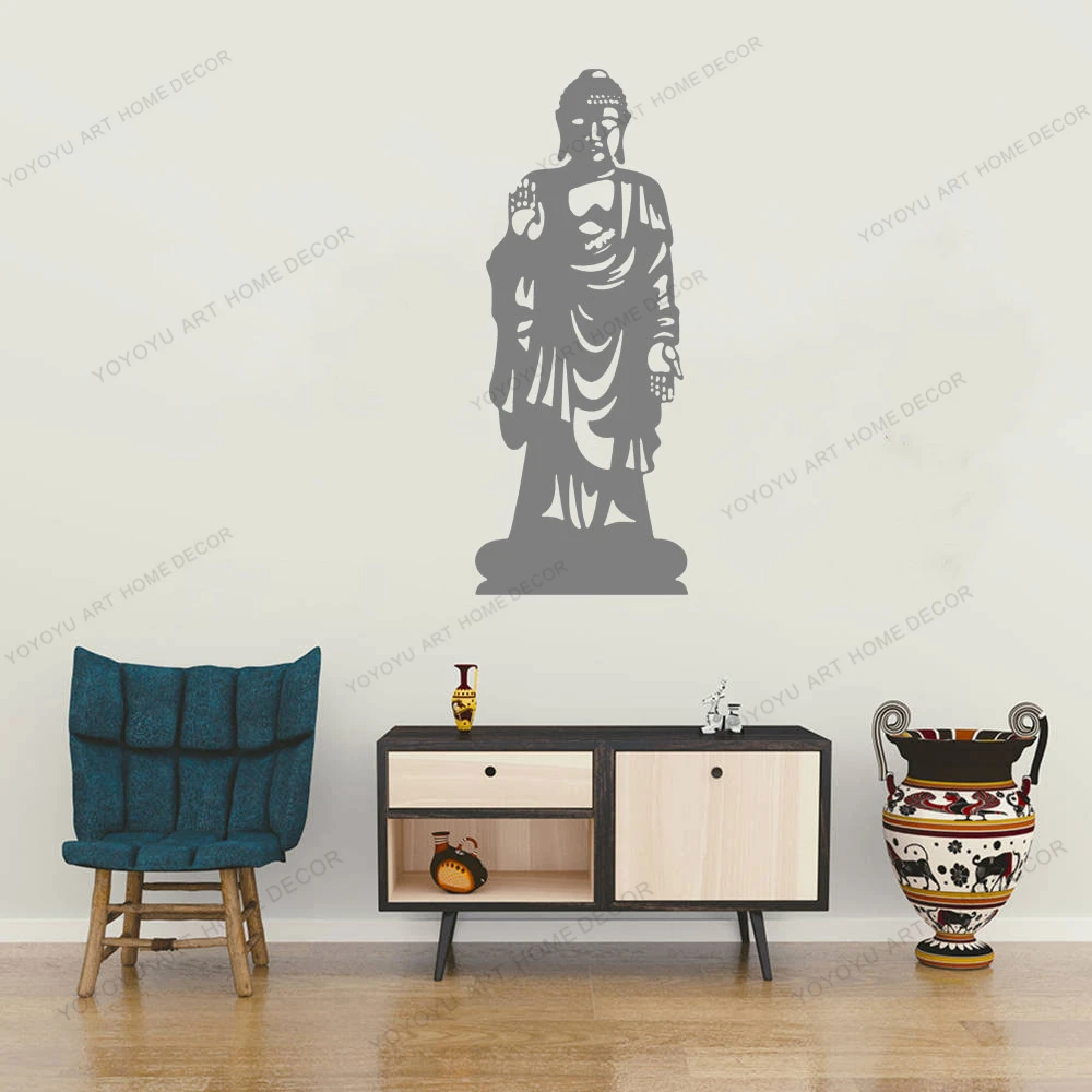 

Buddha Lotus Buddhism Yoga Vinyl Wall Garage Stickers Home Decor Living Room Art Mural Wall Decal Removable Wallpoof CX1925