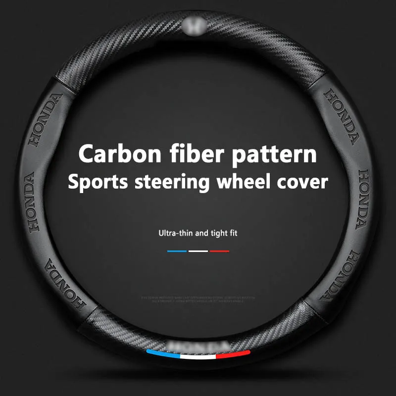 

Sport Auto Steering Wheel Covers Anti-Slip Carbon Fiber Embossing Protective Cover Suitable for Civic Accord XRV Fit CRV 38cm