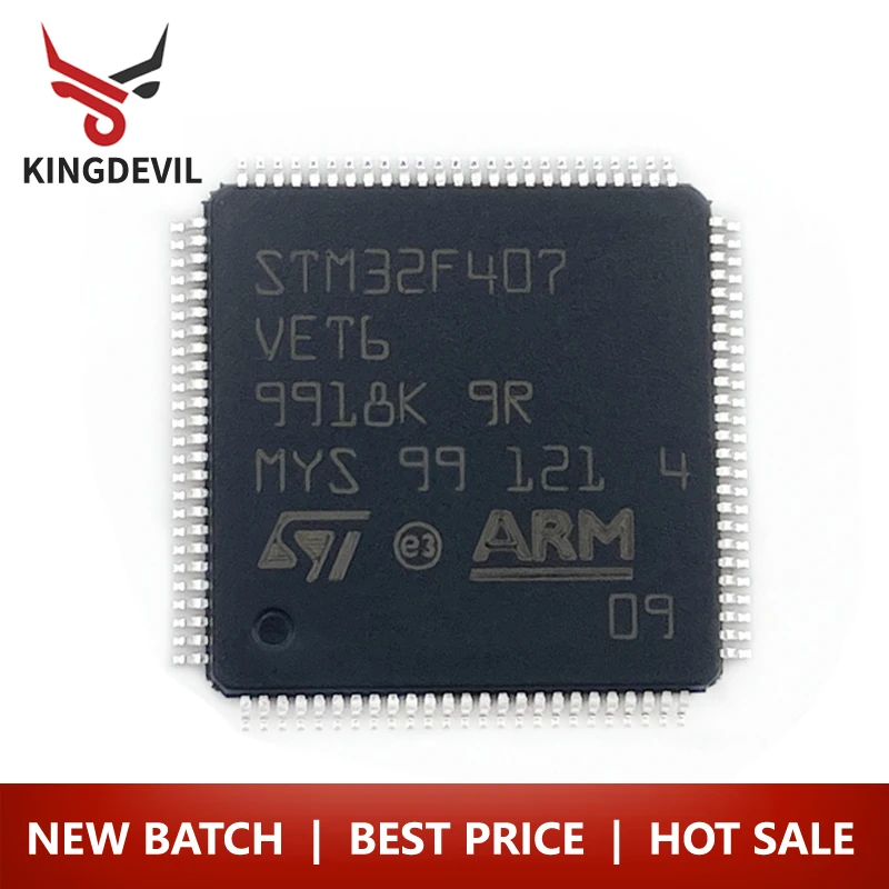 1pcs/lot Original Genuine STM32F407VET6 LQFP100 STM32 High Performance MCU STM32F4 Series Single Chip microcontroller LQFP-100