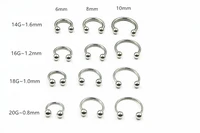 lot50pcs body jewelry 20g 18g 16g 14g surgical steel earnose lip labret rings nose ear daith helix piercing cbr horseshoes