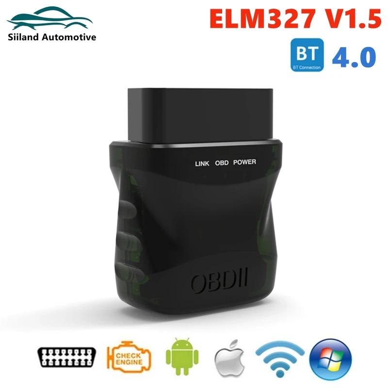 

V1.5 ELM327 BT4.0 Scanner ELM 327 OBD 2 Car Diagnostic Tool with BT 4.0 OBDII Reader for IOS/Android/PC System Scanning Tool