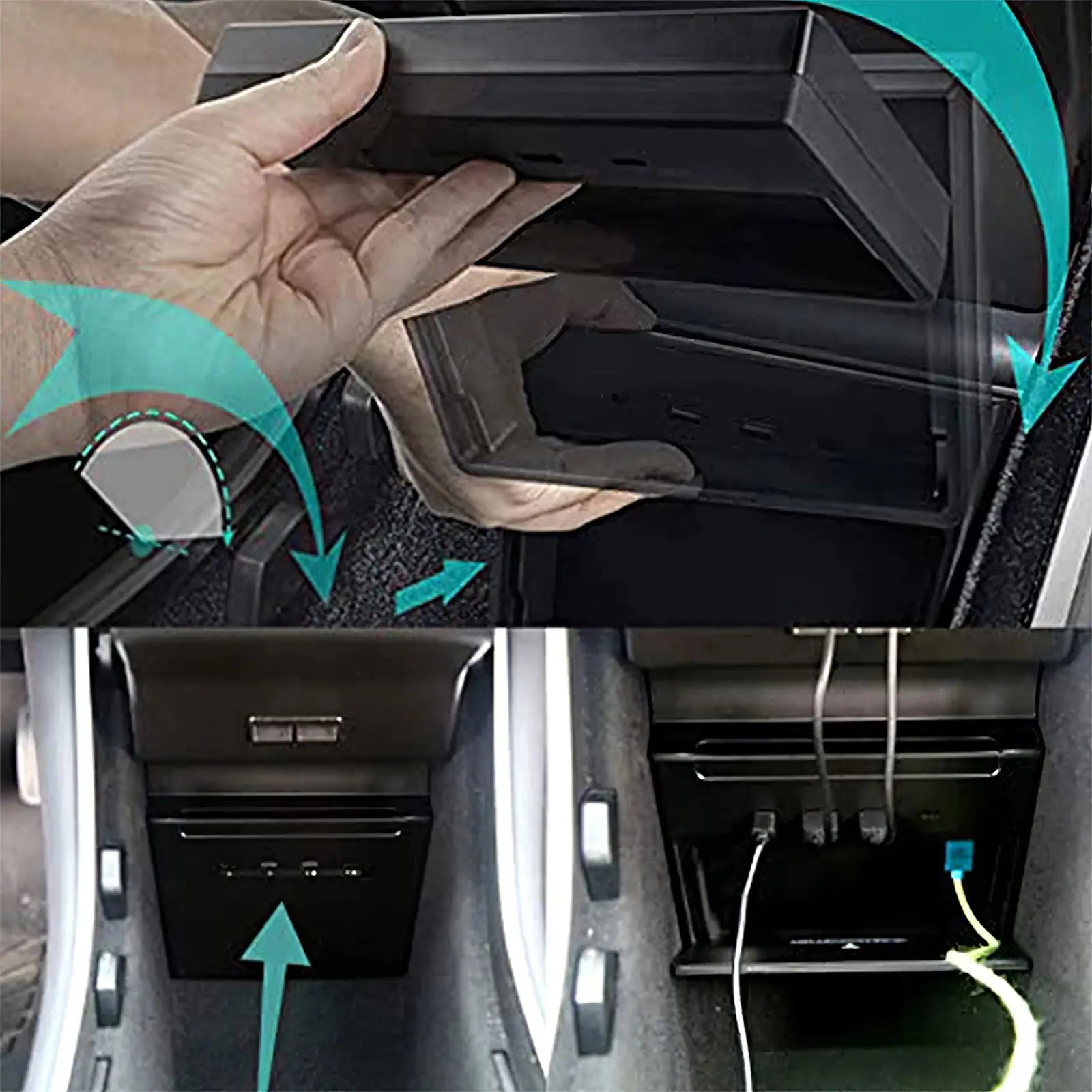 

TiOODRE New Durable Car Charger 2 Type C Ports And 4 Usb Ports Interface Expansion Dock Hub Accessories Suitable for Tesla Mold3