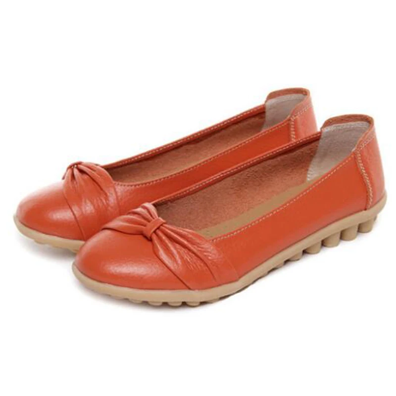 Туфли женские из натуральной кожи ажурные лоферы балетки без застежки плоская