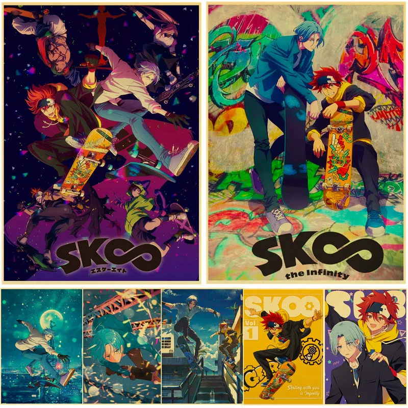 

Anime SK8 The Infinity Poster Home Room Decoration Wall Stickers Vintage Kraft Paper Posters Cartoon Art Painting Bedroom Decor