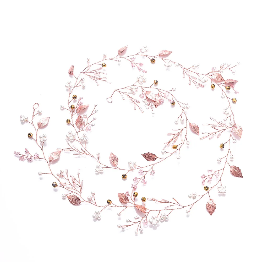 Свадебные аксессуары для невесты корона принцессы из розового золота с листьями