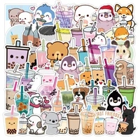 103050pcs kawaii cute drinks bubble tea stickers aesthetic for laptop water bottle waterproof graffiti sticker packs kid toys