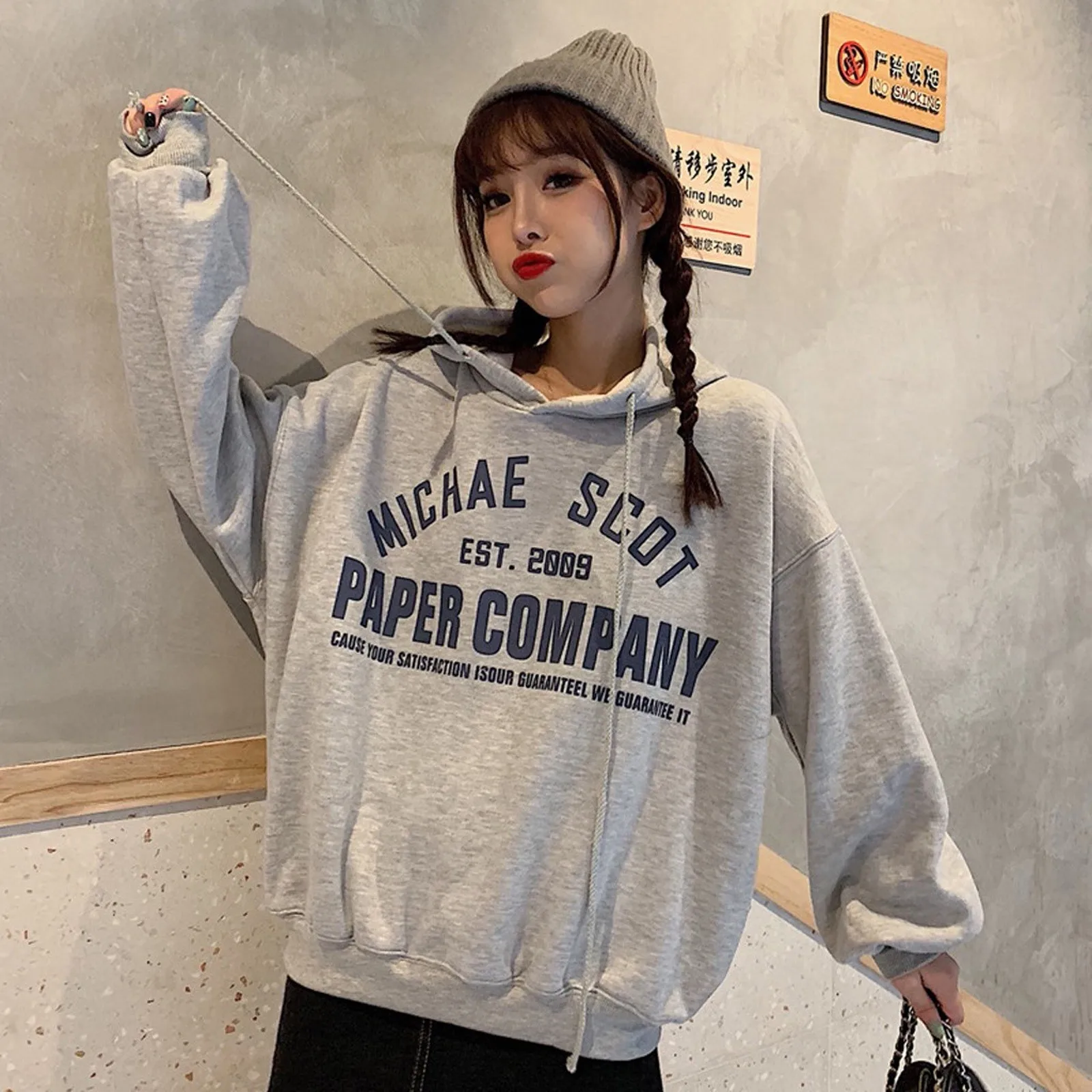 

Korea Y2K Streetwear Hoodie Schoolgirl Cute Clothes Autumn Oversized Loose Letter Hooded Sweatshirts Women Harajuku Pullovers