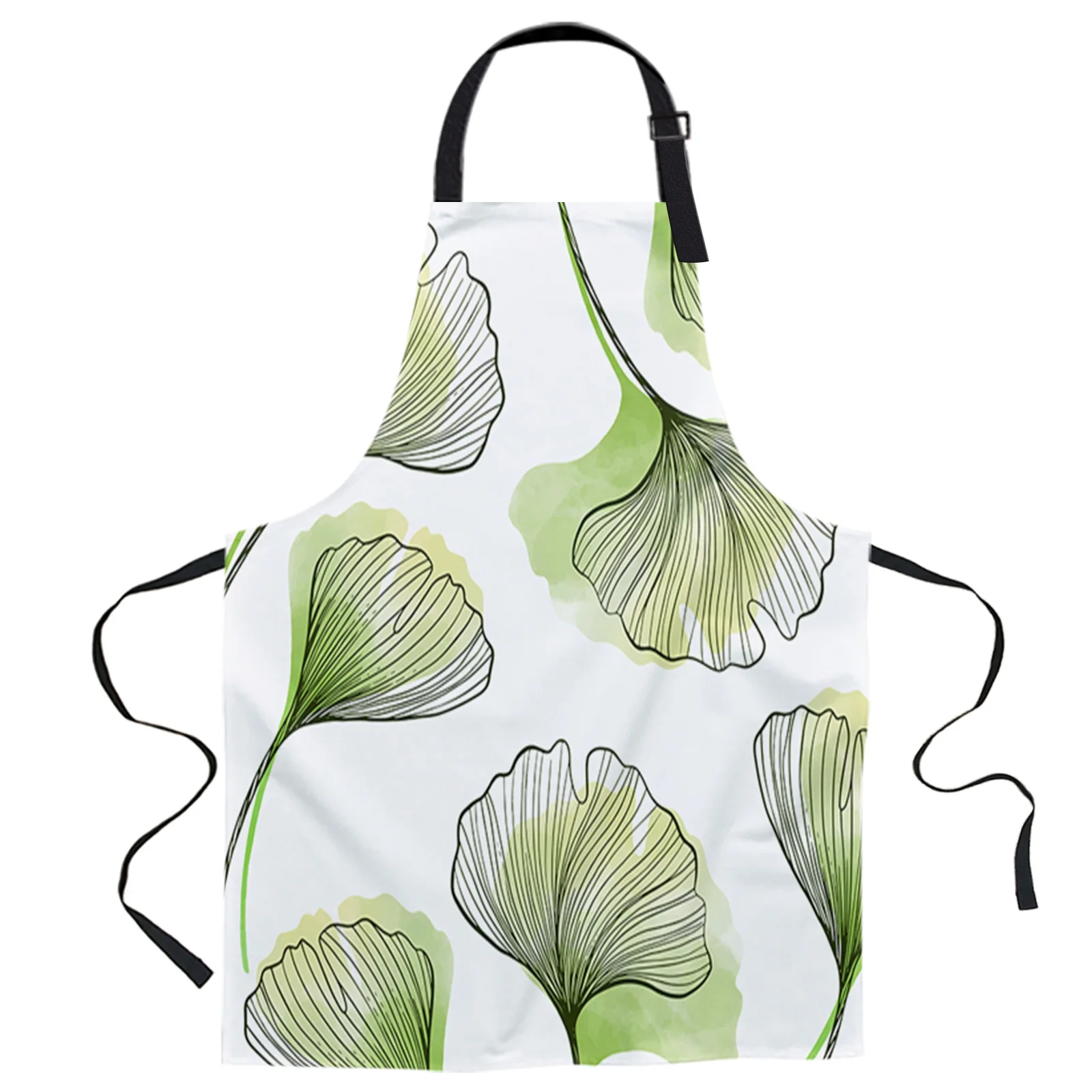 

Plant Ginkgo Leaves Printed Kitchen Cooking Baking Aprons Canvas Sleeveless For Women Man Kids Home Delantal Cocina