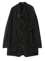 mens new coat deconstruction changeless big pocket design urban youth style large size dark coat